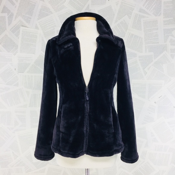 32 Degrees Sweaters - Super Soft Fuzzy Zip Up Sweater Purple Small